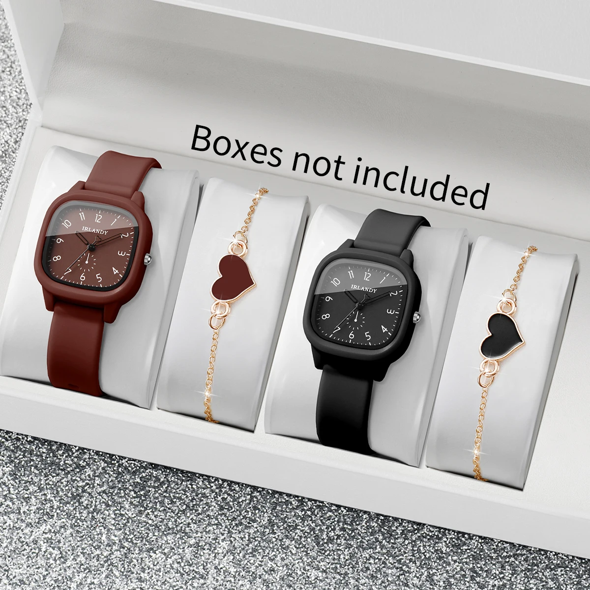Silicone Band Women - 4PCS Fashion Square Women Quartz Watches