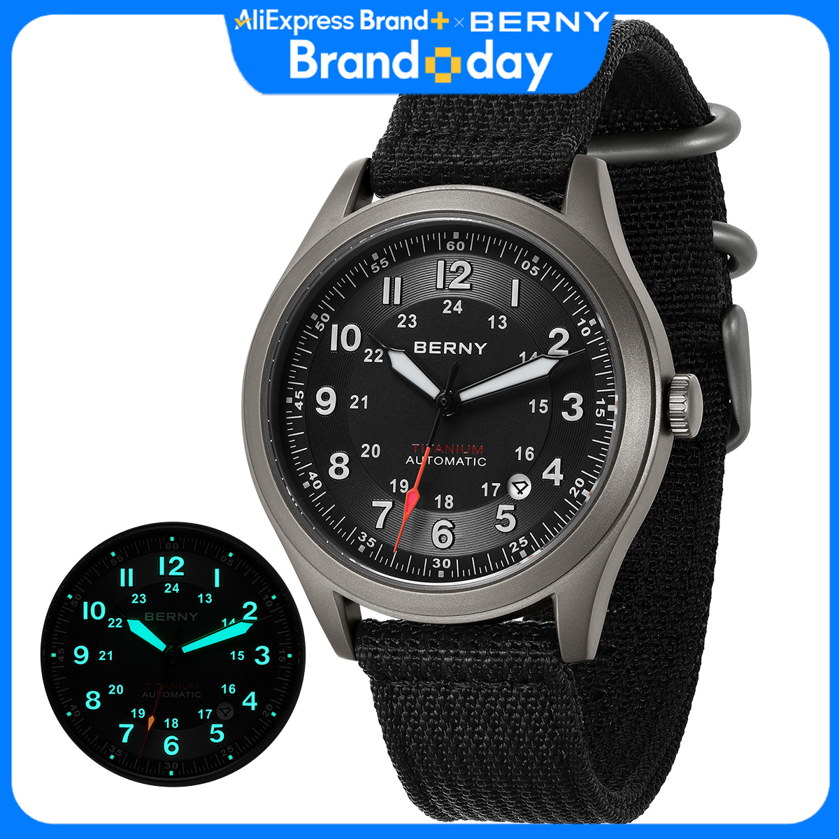 Seiko Watch Presage - BERNY Titanium Automatic Men's Field Watches