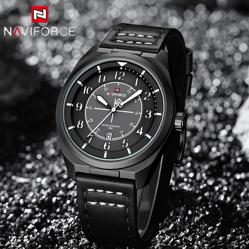 NAVIFORCE Man Quartz Watch 3AT - Leather Watch Band Men recension och pris