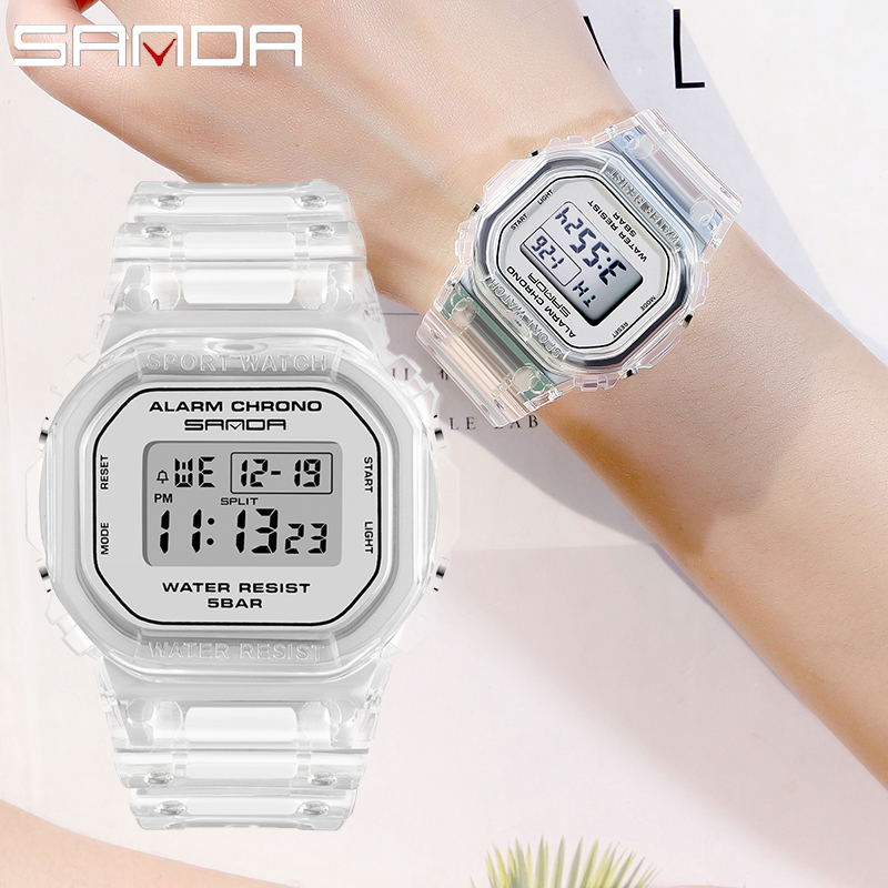 SANDA White Fashion Sport Watc - Rubber Strap Diver recension och pris