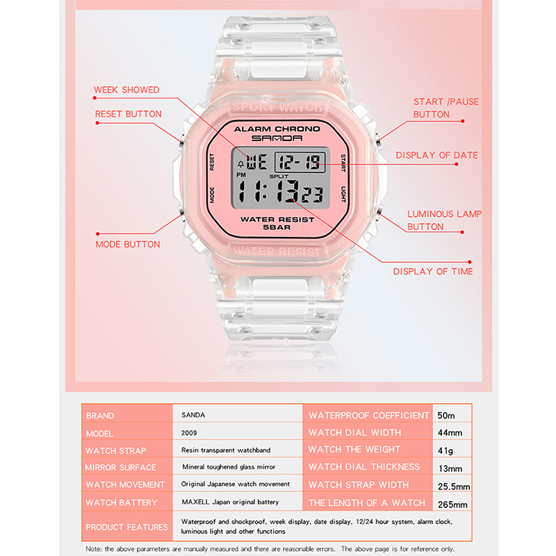 SANDA White Fashion Sport Watc - Rubber Strap Diver recension och pris