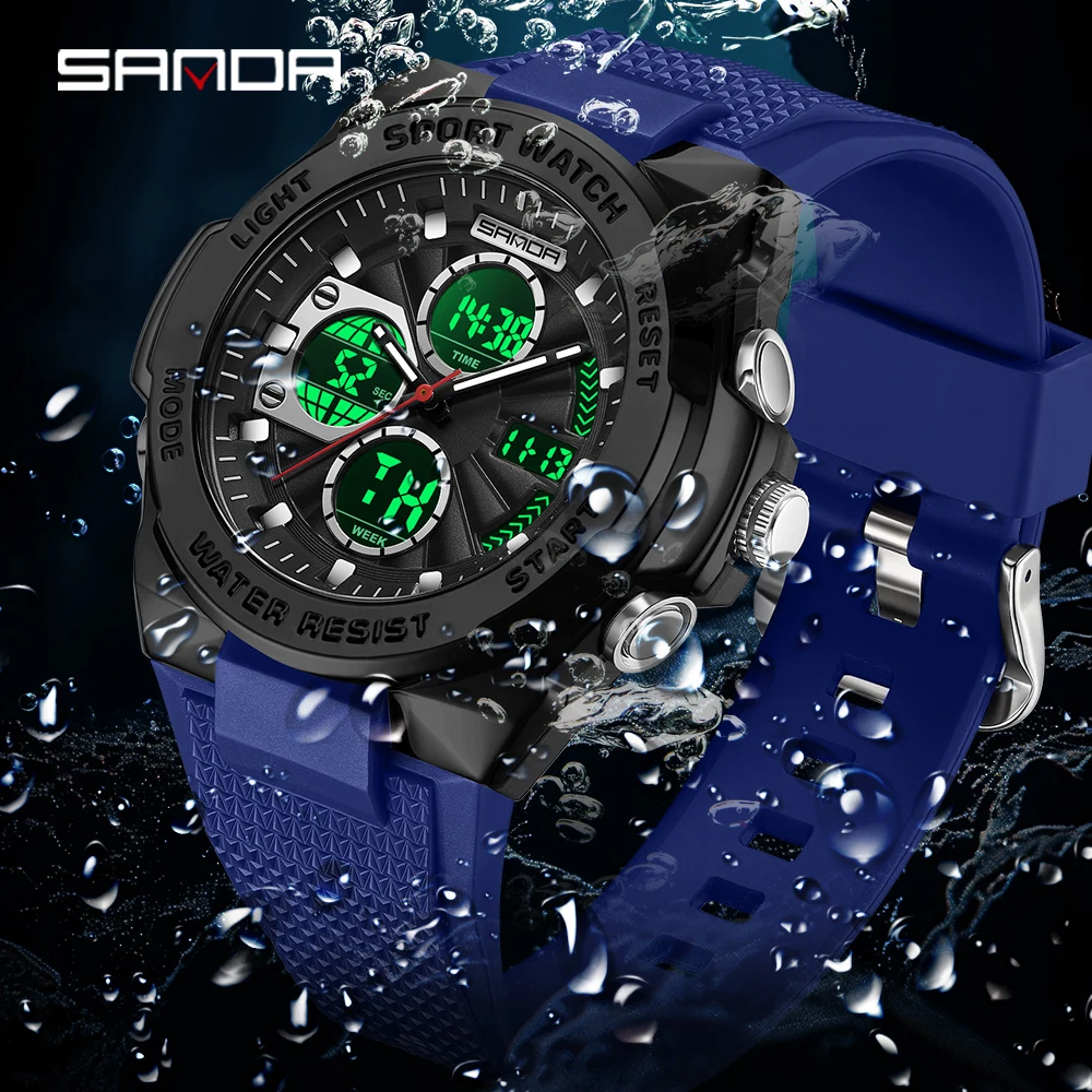 Sanda 3378 Men and women's qua - Rubber Strap Diver recension och pris