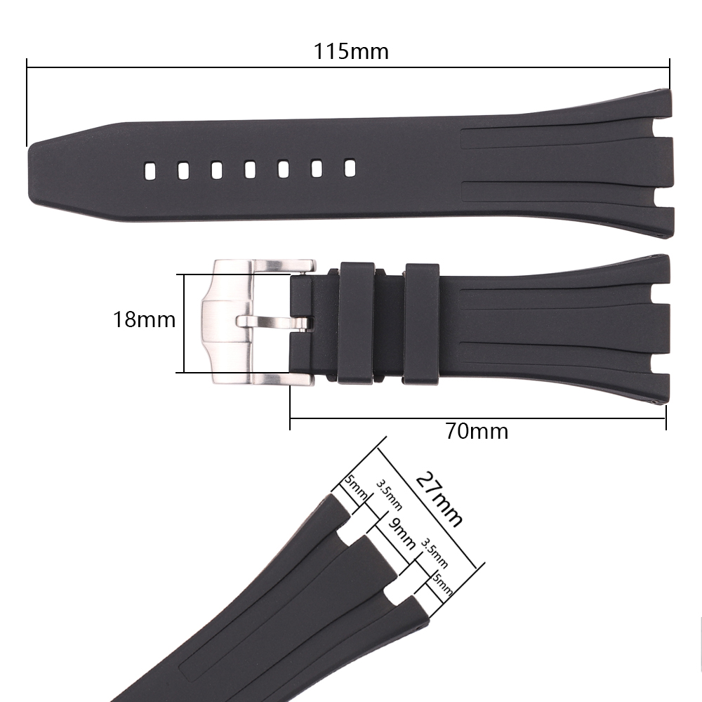26mm 27mm Rubber Watchband For - Audemars Piguet Watch Royal Oak recension och pris