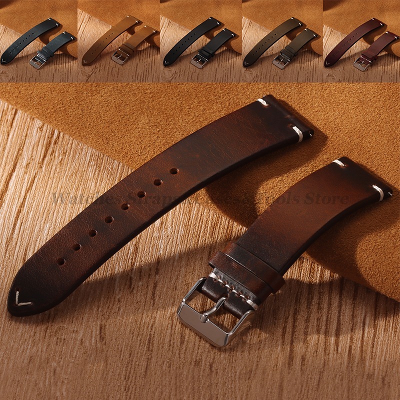 Handmade Retro Oil Wax Genuine - Suede Strap Watch recension och pris
